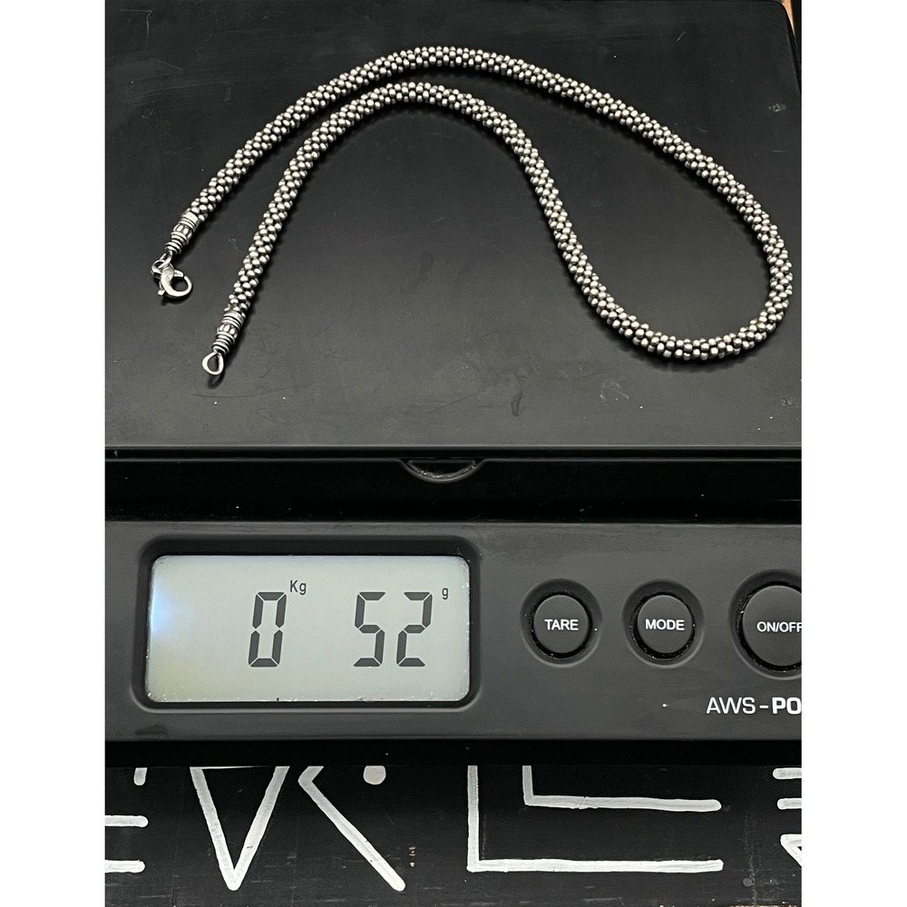 Lagos Signature Caviar Sterling Silver Beaded Necklace 18" 5mm 52g - Picture 10 of 10